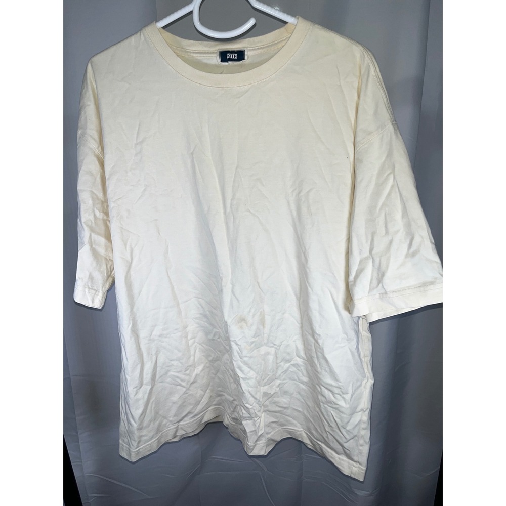 Kith Summer Classics 24 Lax Tee Cream Off White Cotton T-Shirt Streetwear Medium